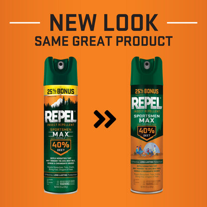 Repel Sportsmen Max Formula Insect and Mosquito Repellent, Bug Spray with 40% DEET, 8.125 Oz