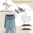 INCTUO 2 Pack Pants Hangers with Clips,Space Saving Hanging Closet Organizer-6 Tiers Skirt Hangers with 360° Swivel Hook,Closet Organizer-Clothes Hangers- College Dorm Essentials Apartment Essentials