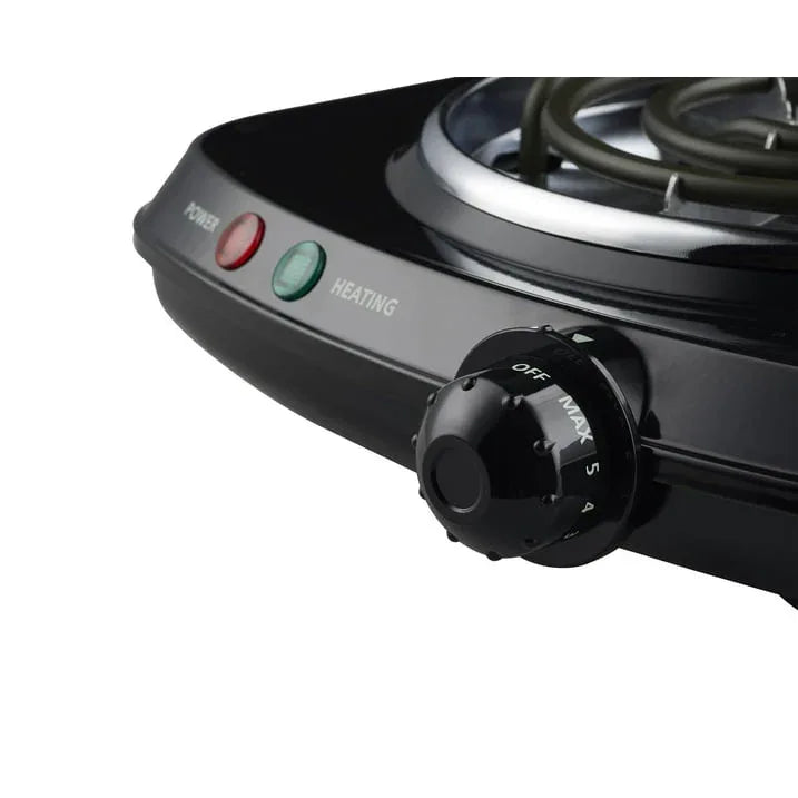 Mainstays Single Coil Electric Burner and Hot Plate, 1100W, Black
