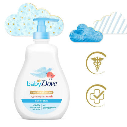 Baby Dove Rich Moisture Hypoallergnic Wash Newborn Sensitive Skin, 13 oz