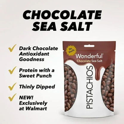 Wonderful Pistachios Chocolate Sea Salt, 4 Ounce Resealable Bag