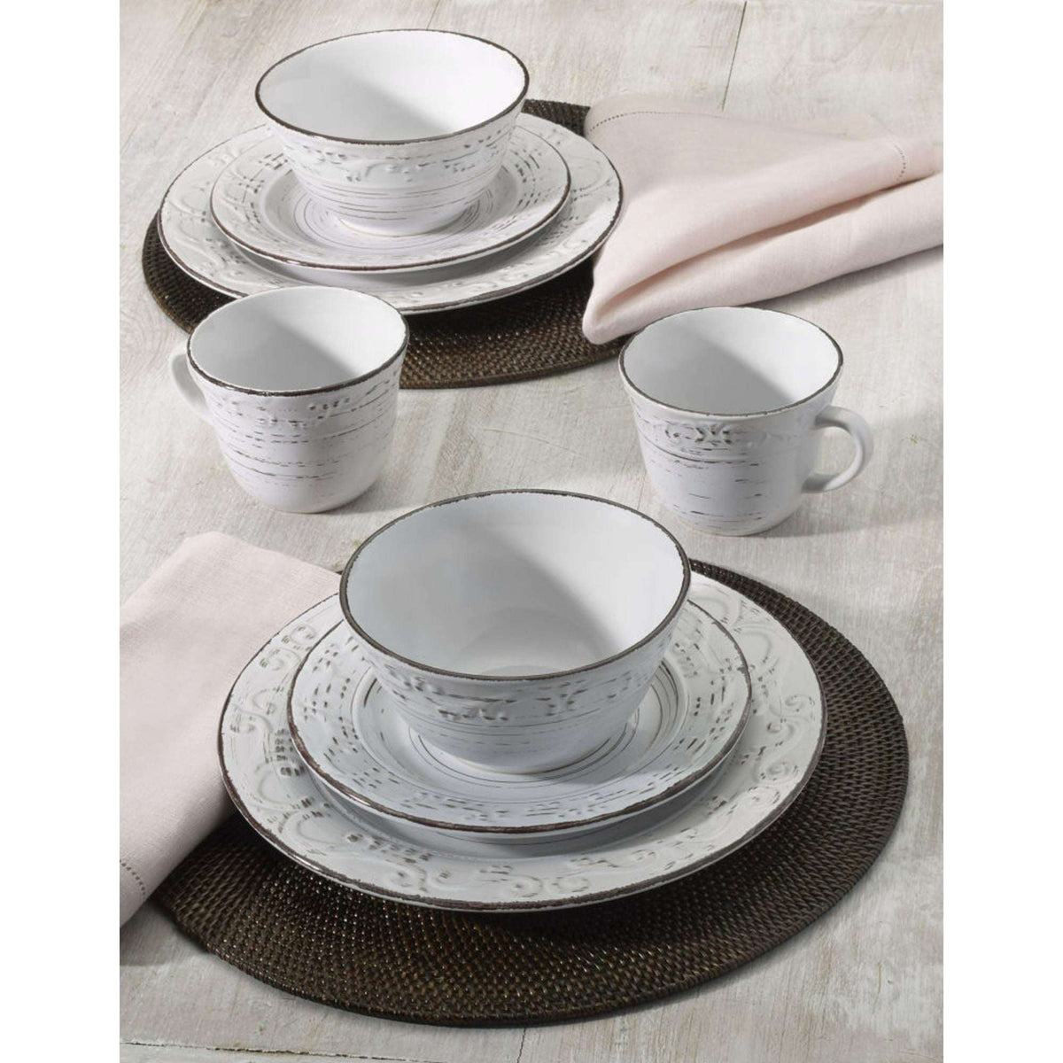 Pfaltzgraff® Trellis White Stoneware 16-Piece Dinnerware Set