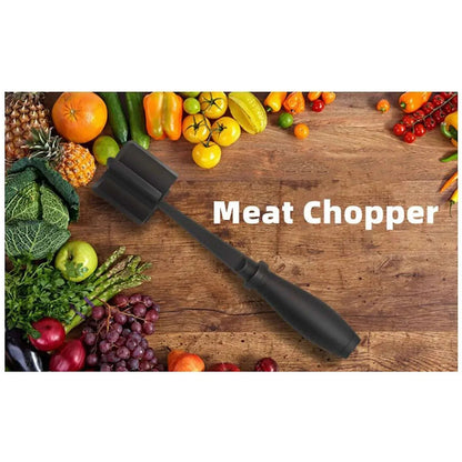 XMMSWDLA Kitchen Meat Chopper for Ground Beef and Ground Beef Smasher - Durable Hamburger Chopper, Non-Scratch Meat Masher - Versatile Ground Meat Chopper and Meat Masher Ground Beef (Black)