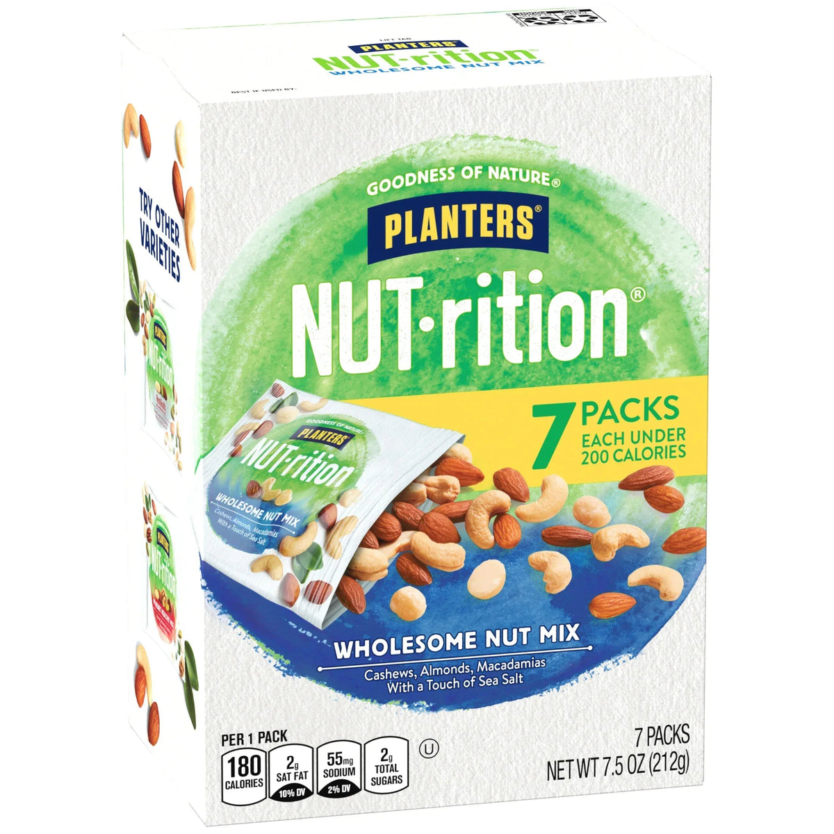 PLANTERS NUT-RITION Wholesome Nut Mix, Mixed Nuts, Plant Based Protein, 7 Count Box