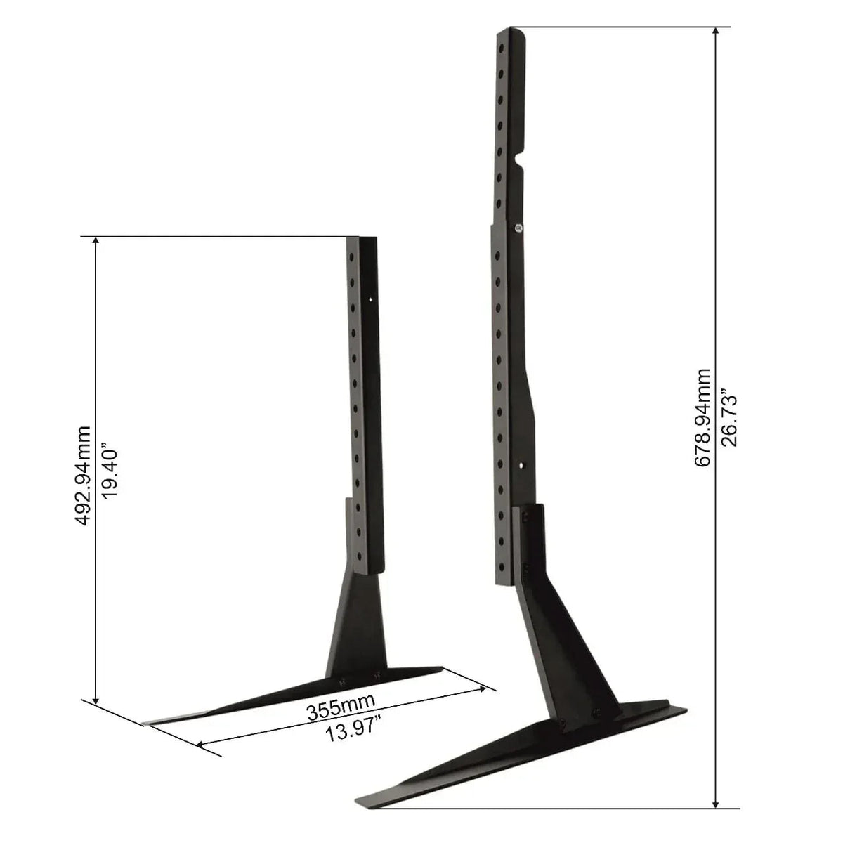 onn Tabletop TV Stand for 37" to 70" TVs, Holds up to 110 lbs, Black- Metal Legs for Tabletop