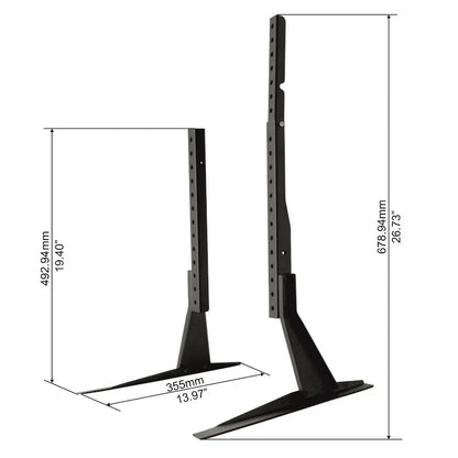 onn Tabletop TV Stand for 37" to 70" TVs, Holds up to 110 lbs, Black- Metal Legs for Tabletop