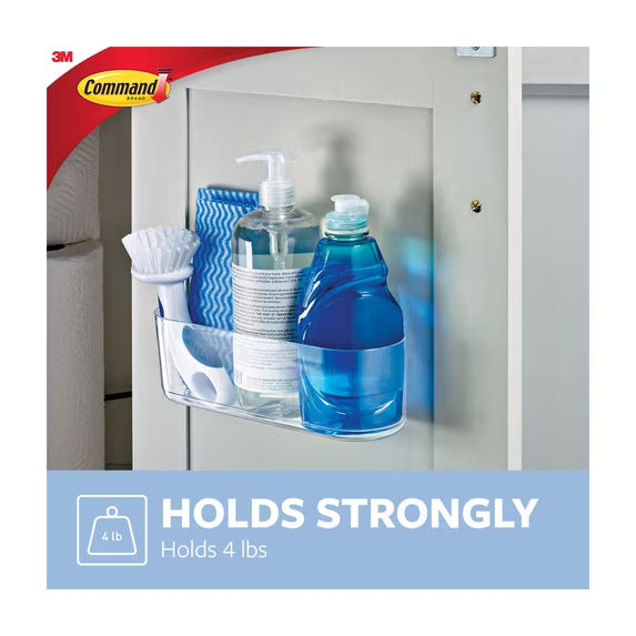 Command Caddy, Clear, Large, Under Sink Organizer, 1 Wall Caddy