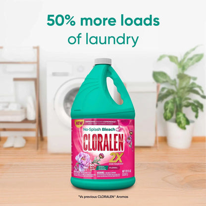Cloralen No-Splash Liquid Scented Bleach, All Purpose Cleaner - Floral Scent, 121 fl oz