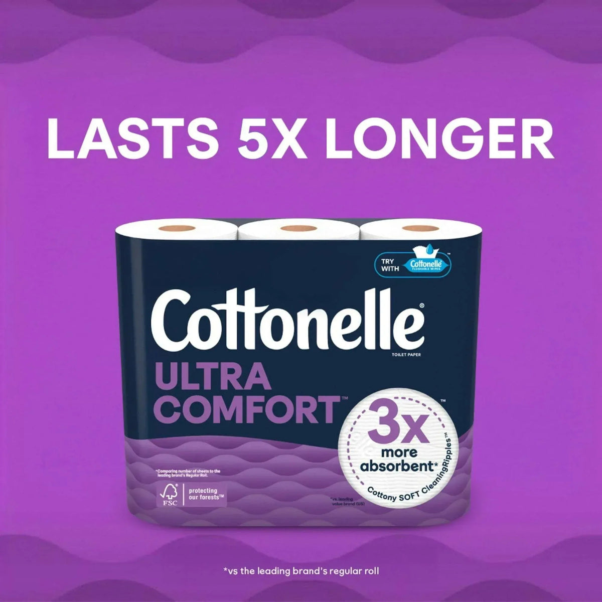 Cottonelle Ultra Comfort Toilet Paper, Soft Toilet Tissue, 12 Mega Rolls