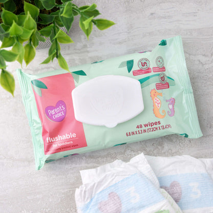 Parent's Choice Flushable Melon berry Scented Wipes (Choose Your Count)