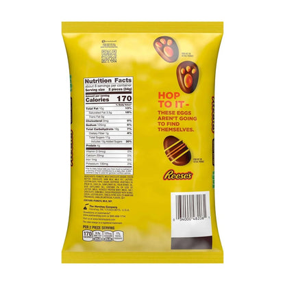REESE'S Milk Chocolate Snack Size Peanut Butter Eggs, Easter Candy Basket Stuffers Bag, 9.6 oz