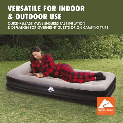 Ozark Trail 13" Twin Indoor & Outdoor Air Mattress with Built-In USB Pump