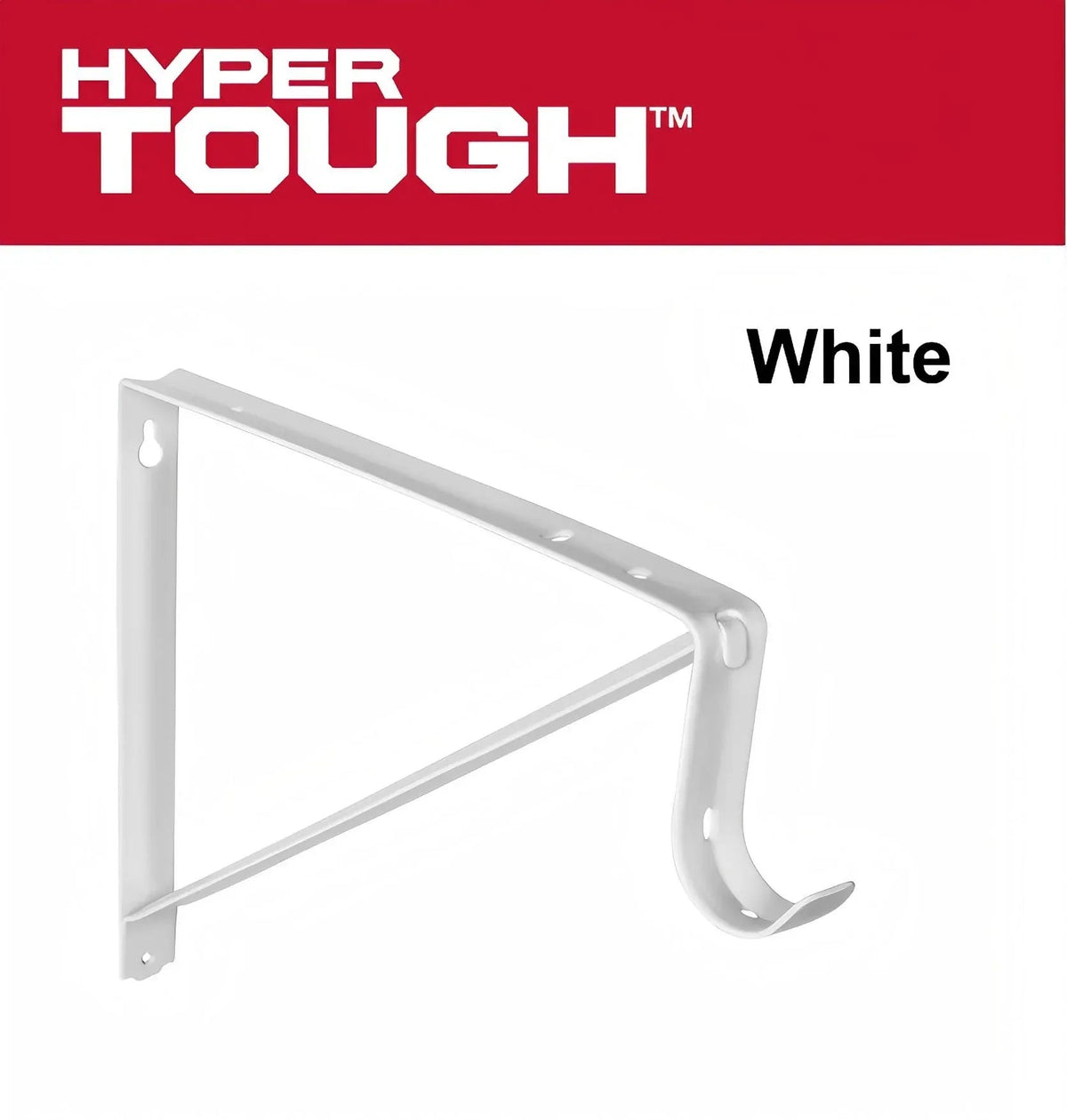 Hyper Tough 12 inch Closet Rod Bracket White