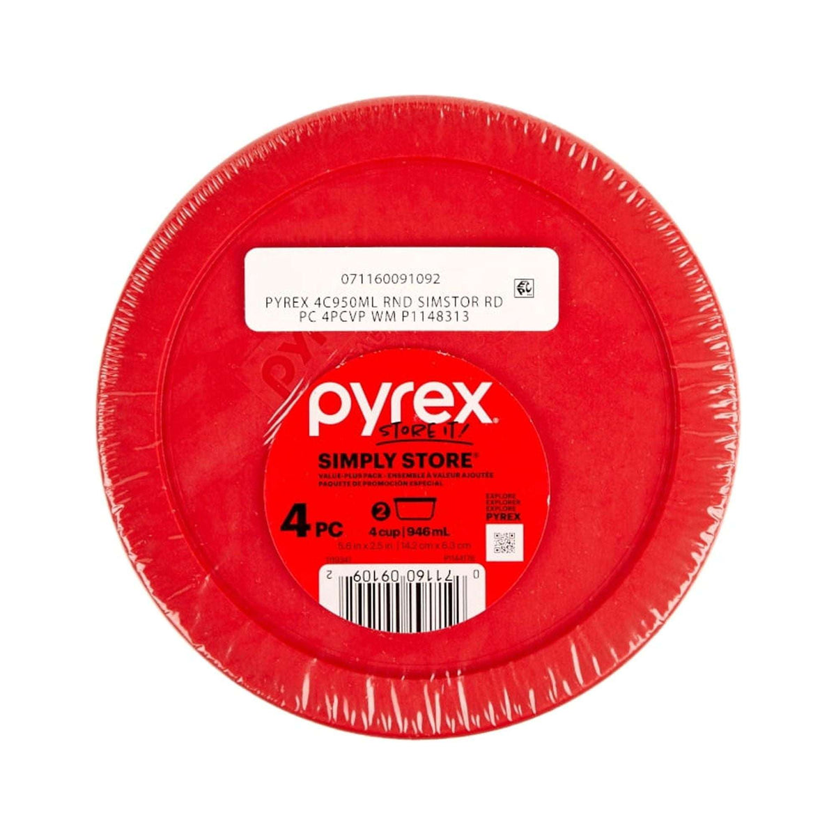 Pyrex Simply Store 4C Glass Food Storage and Baking Container, Set of 2 with Lids