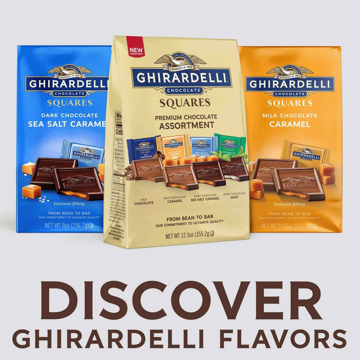 GHIRARDELLI Premium Chocolate Assortment SQUARES, 12.5 oz Bag