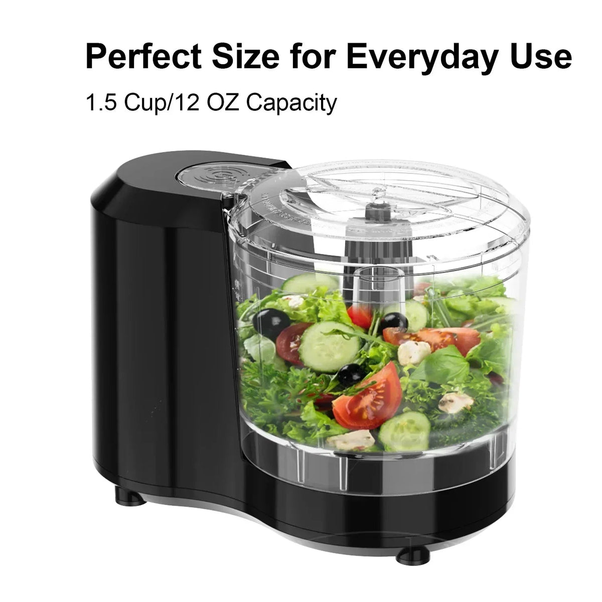 PANCERKA Electric Food Chopper, 1.5Cup Food Processor, BRL-7003, Black