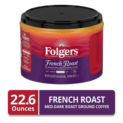 Folgers Colombian Ground Coffee, Medium Roast, 22.6 oz Canister