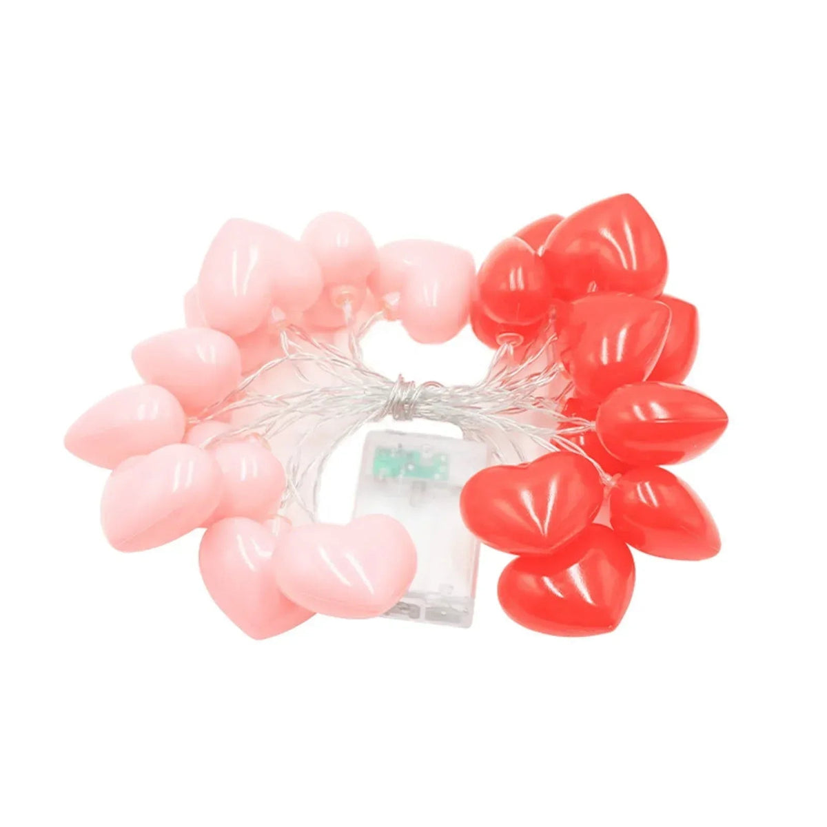 Valentine Heart Shaped String Lights, 6.56ft Valentine's Day Decorations Lights with Red & Pink Heart, Connectable Romantic Fairy Lights for Valentine, Wedding, Anniversary Party Decorations