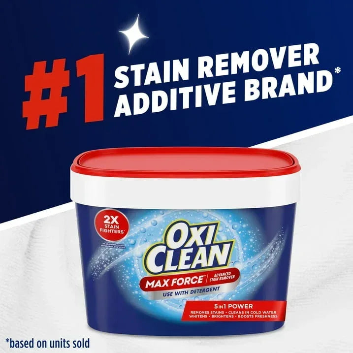 OxiClean Max Force Advanced Stain Remover Powder, To Use with Detergent, 3 lbs