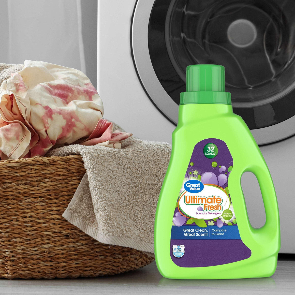 Great Value Ultimate Fresh Twilight Dreams Laundry Detergent 46 fl oz, 32 Loads