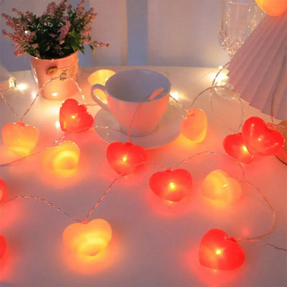 Valentine Heart Shaped String Lights, 6.56ft Valentine's Day Decorations Lights with Red & Pink Heart, Connectable Romantic Fairy Lights for Valentine, Wedding, Anniversary Party Decorations