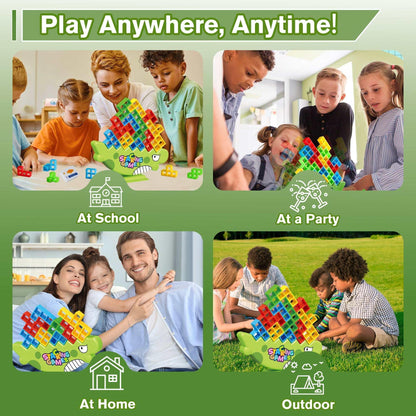 PBALPADL Dinosaur Balance Stacking Blocks by Lktvy. 48PCS Educational STEM Toy for Kids Ages 3+, Safe ABS Construction, Fun Family Game for Focus & Fine Motor Skills