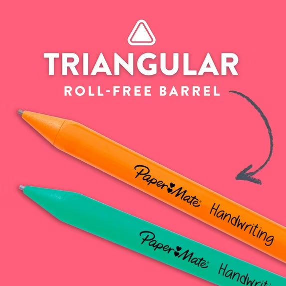 Paper Mate Handwriting Triangular Mechanical Pencil Set with Lead & Eraser Refills, 1.3mm, Fun Barrel Colors, 8 Count