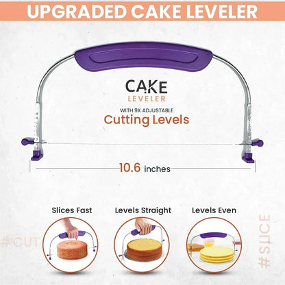 RFAQK 133PCs Round Cake Pans Sets for Baking + Cake Decorating Supplies - 3 Non-Stick 8 Inch Cake Pan with Baking Supplies, Piping Tips, Cake Leveler, Icing Spatula and 35 Parchment Papers with eBook