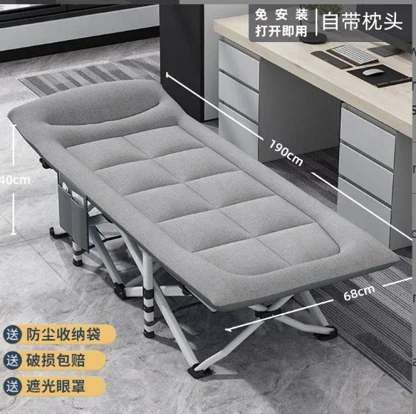 Portable Camping Cot for Adults, Comfortable Folding Bed with Cushion and Pillow, 450 lbs Capacity, for Outdoor Camping and Indoor Use (Light Gray)