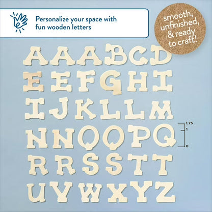 Hello Hobby Fun Font Wood Letters, 36 Piece, 1¾