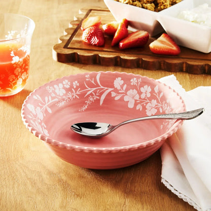 The Pioneer Woman Daisy 12-Piece Bamboo Melamine Dinnerware Set, Pink