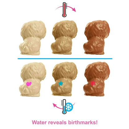 Barbie Doll & Newborn Pets Playset with Pregnant Mom Dog, Color-Change Puppies & Accessories, Blonde