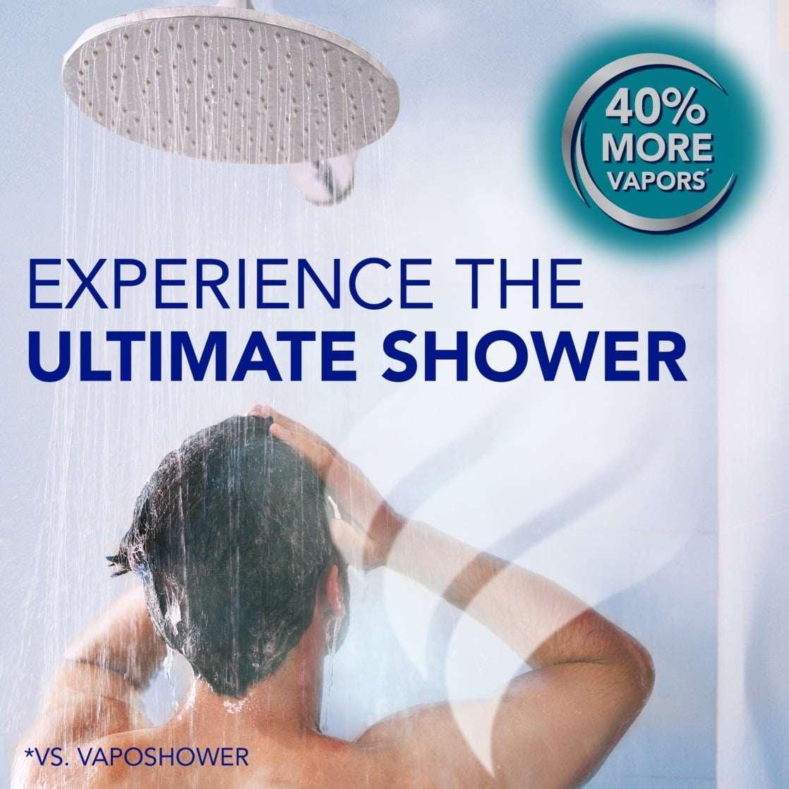 Vicks VapoShower Max Non-Medicated Eucalyptus Shower Steamer Tablets, Menthol, Aromatherapy, 4 Count