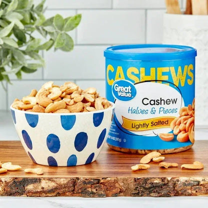 Great Value Lightly Salted Cashew Halves & Pieces, 14 oz