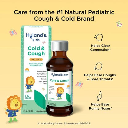Hyland's Kids Cold & Cough Daytime Liquid, Ages 2–12, 4 fl oz