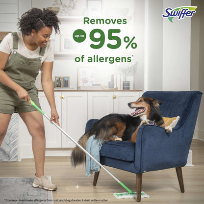 Swiffer Sweep & Mop Dry + Wet Floor Mopping and Sweeping Kit, 1 Device, 5 Dry Cloths, 3 Wet Cloths