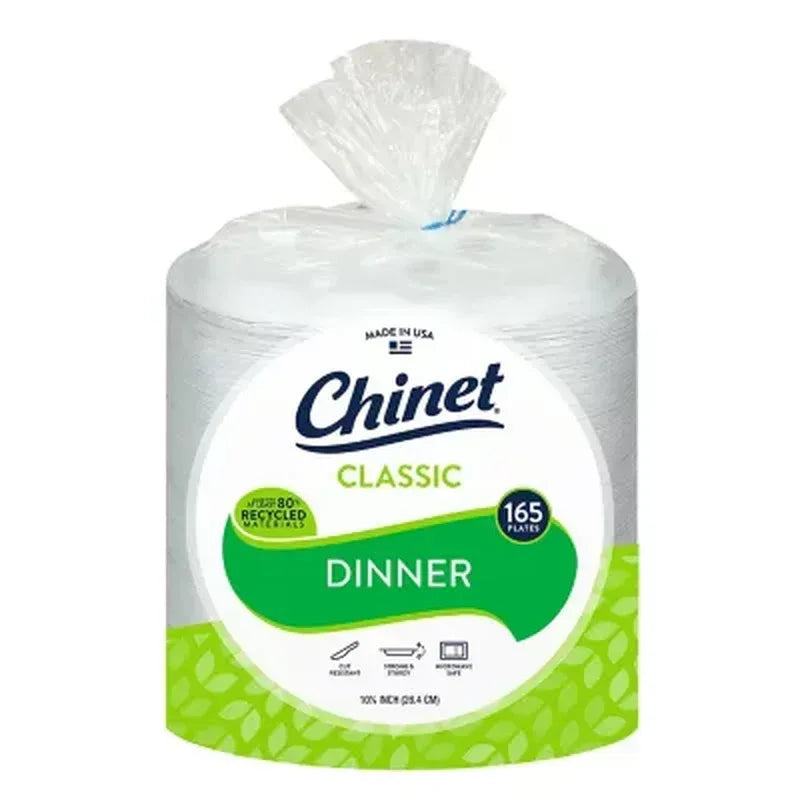 Chinet Classic White 10-3/8" Dinner Plates (165 Ct.)
