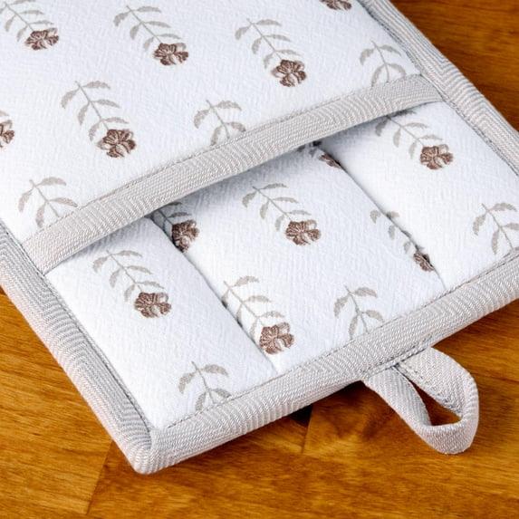 Beautiful Home by Drew Barrymore 4-Piece Oven Mitt, Pot Holder, Mini Mitt Set, Brown
