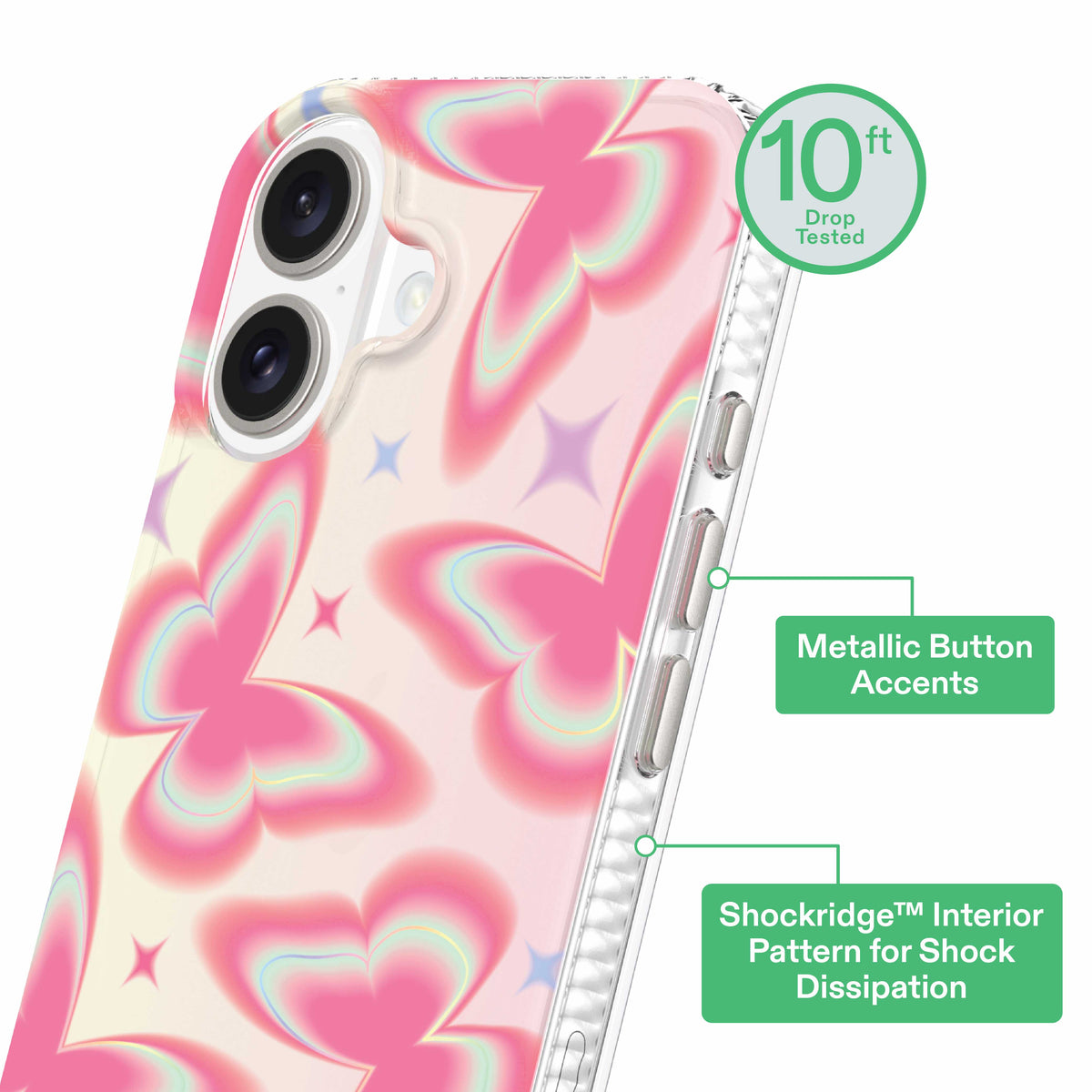 onn Retro Butterfly Phone Case for iPhone 16