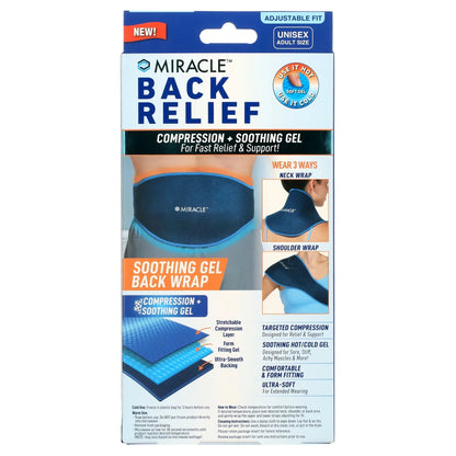 Miracle Back Relief Gel-Infused Compression Wrap, 360-Degree Neck, Shoulder & Back Support