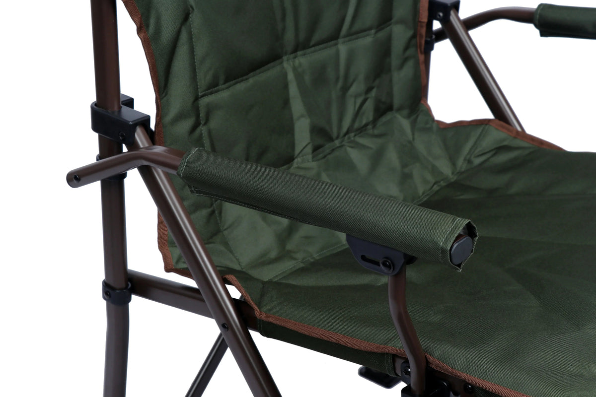Ozark Trail Heavy Duty Hard Arm Camp Chair with Adjustable Cupholder, Tensioned Seat Farbic, Brown