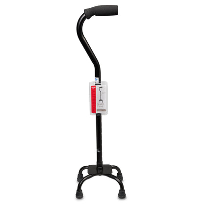 Equate Quad Walking Cane with Small Base – Height Adjustable, 300 lb Capacity