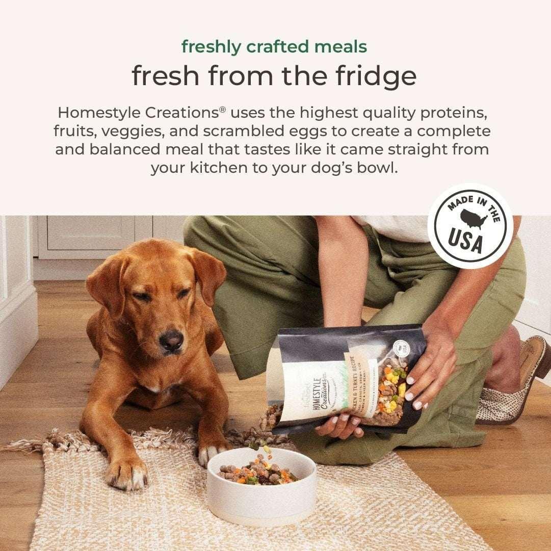 Freshpet Fresh Dog Food, Homestyle Creations, Beef, Chicken & Turkey Recipe, 1lb.