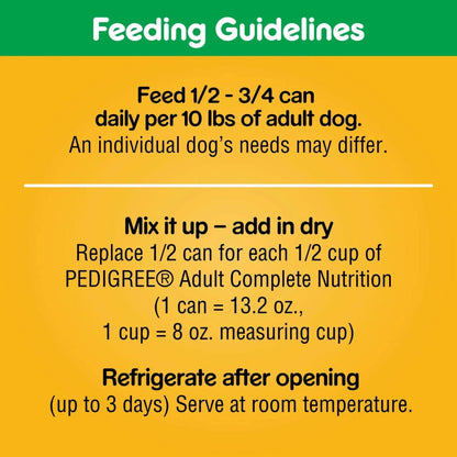 Pedigree Choice Cuts In Gravy Adult Soft Wet Dog Food Country Stew Flavor, 13.2 oz Cans, 12 Count
