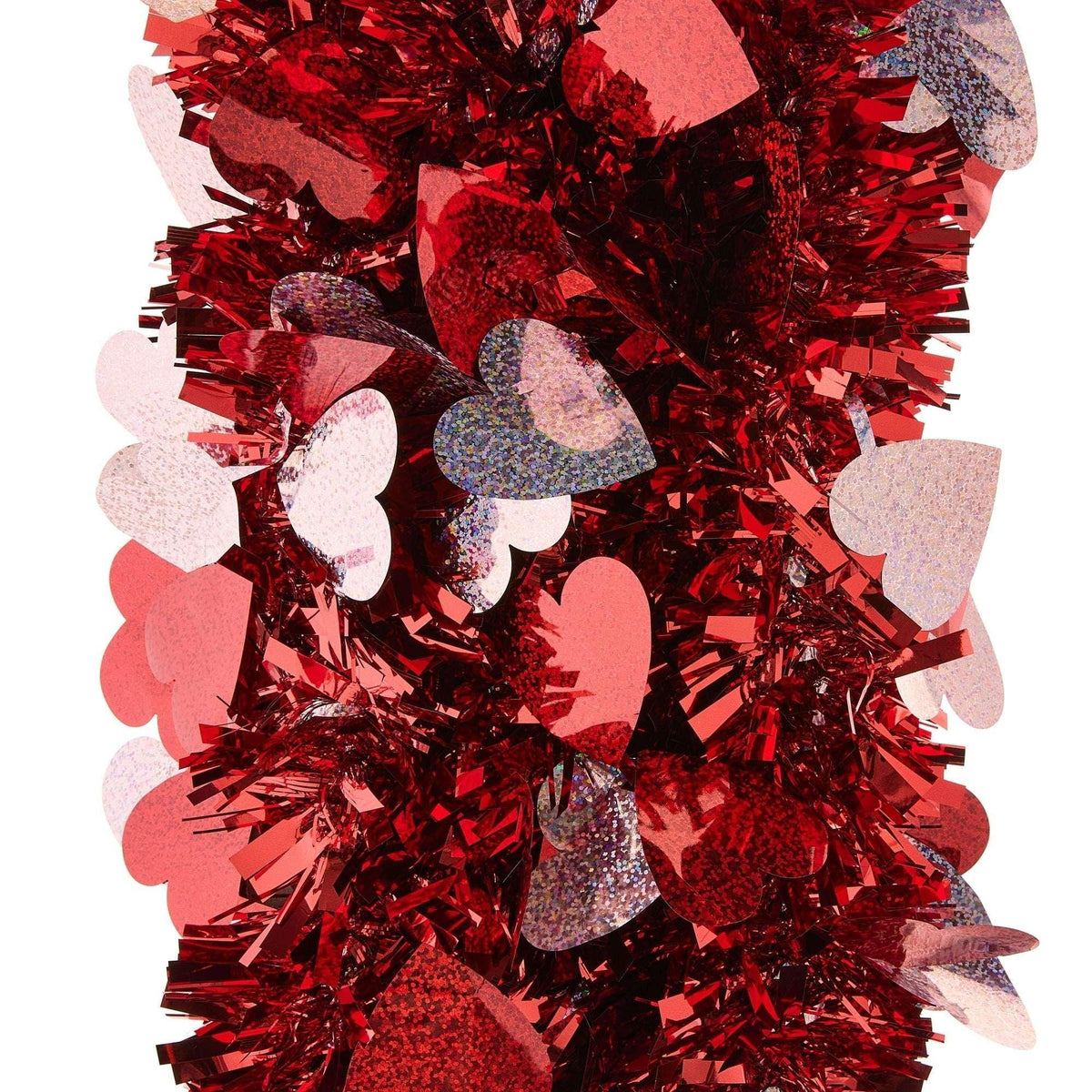 Tinsel Heart Garland, Red, 12', Valentine's Day by Way To Celebrate
