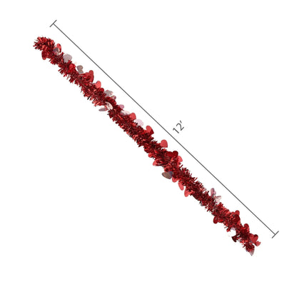 Tinsel Heart Garland, Red, 12', Valentine's Day by Way To Celebrate