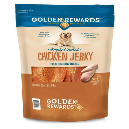 Golden Rewards Chicken Flavor Premium Dry Jerky Treats for All Dogs