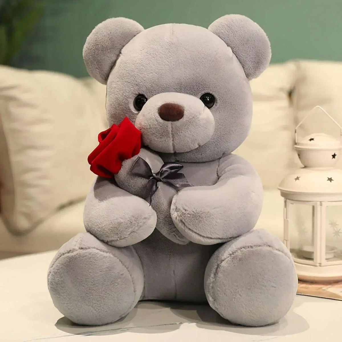 9.1" Valentines Day Stuffed Animals Teddy Bear with Rose, Large Rose Bear Valentines Day Gift Plush Toy Cartoon Cuddly Doll Birthday Party Holiday Wedding Decor Gift Stuffed Animals