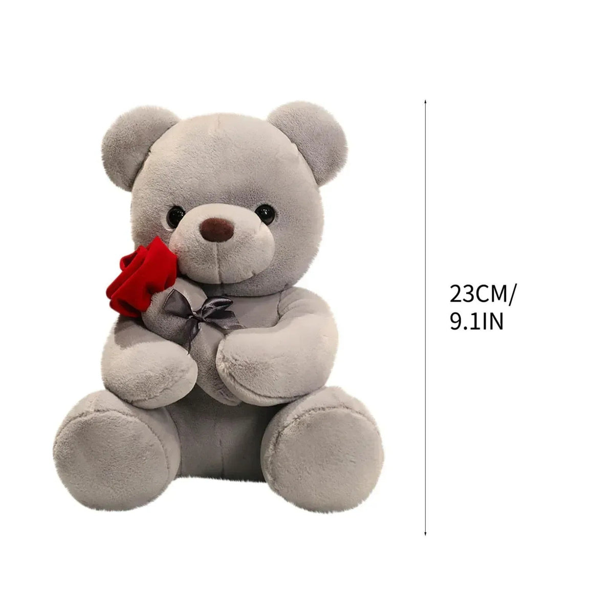 9.1" Valentines Day Stuffed Animals Teddy Bear with Rose, Large Rose Bear Valentines Day Gift Plush Toy Cartoon Cuddly Doll Birthday Party Holiday Wedding Decor Gift Stuffed Animals