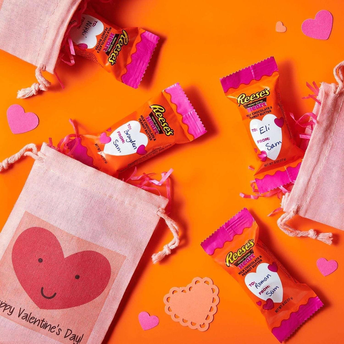 REESE'S Milk Chocolate Snack Size Peanut Butter Hearts, Valentine's Candy Bag, 15 oz (25 Pieces)